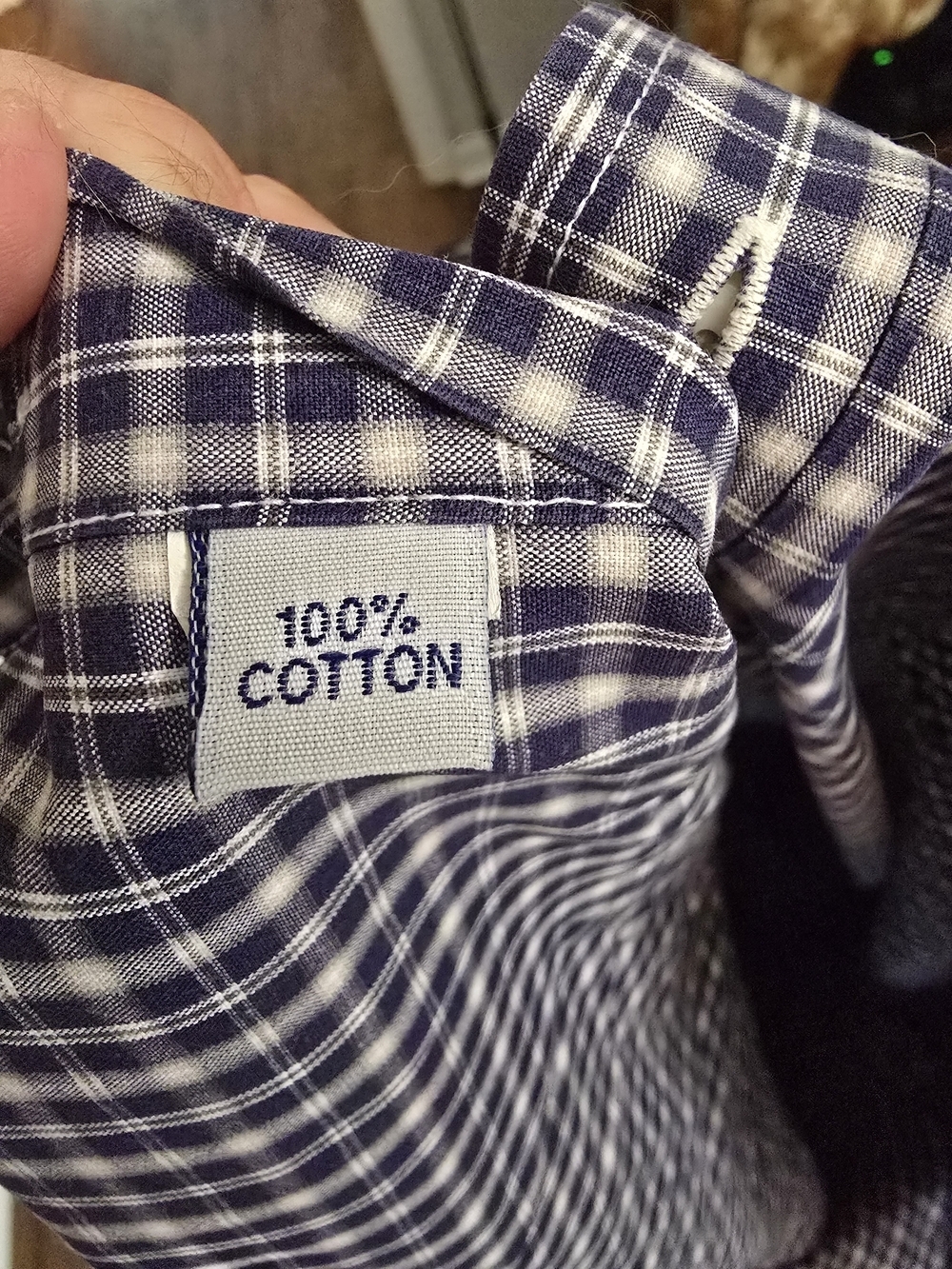 Barbour Navy and White Check Button-Up "The Sporting Shirt" - Picture 4 of 5